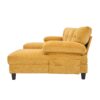 Modern U Shaped Sectional Sofa With Dual Chaise Lounges, Storage Pockets And Armrest Pillows - Yellow - Image 14