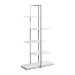 Bookshelf, Bookcase, Etagere, 5 Tie For Office, Contemporary & Modern - White