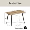 Modern Minimalist Dining Table And Chairs With Metal Legs For 4 - 6 Seats - Wood - Image 3