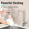 Kitchen Faucet 3 Function 360 Sprayer With 1 Touch Switching, Metal Construction - Chrome - Image 6