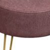 Ottoman, Pouf, Footrest, Foot Stool, Round Metal Legs, Contemporary, Modern - Pink / Gold - Image 5