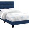 Twin Size Bed Upholstered Bedroom Frame Only - Navy Blue - Image 6