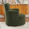 360 Degree Swivel Upholstered Accent Barrel Chair With Adjustable Headrest Berber Fleece - Green - Image 11