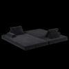 Multifunctional Convertible Sofa Bed With 2 Tumbler Backrests And 2 Pillows, Diy Modern Upholstered Couch - Dark Gray - Image 17