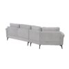 Upholstered 3 Seater Sofa With Curved Design And 2 Printed Pillows Chenille - Gray - Image 14