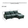 L Shaped Sectional Sofa With Movable Ottoman - Green - Image 3