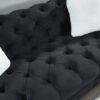 Reversible Sectional Sofa 4 Seater Oversized Convertible L Shaped Couch Velvet Sofa Couch - Black - Image 9