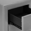 Nightstand, Storage Drawer, Upholstered, Transitional - Gray - Image 7