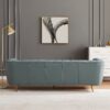 Lamattina - Genuine Italian Leather Channel Tufted Sofa - Dusty Blue / Pewter - Image 11