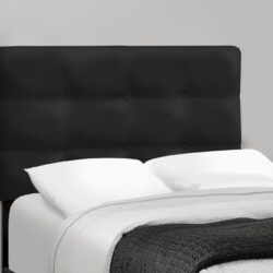 Twin Size Bed, Upholstered, Frame Only, Transitional - Black