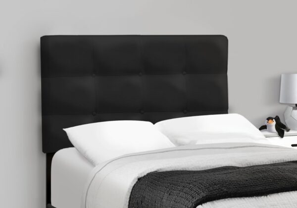Twin Size Bed, Upholstered, Frame Only, Transitional - Black