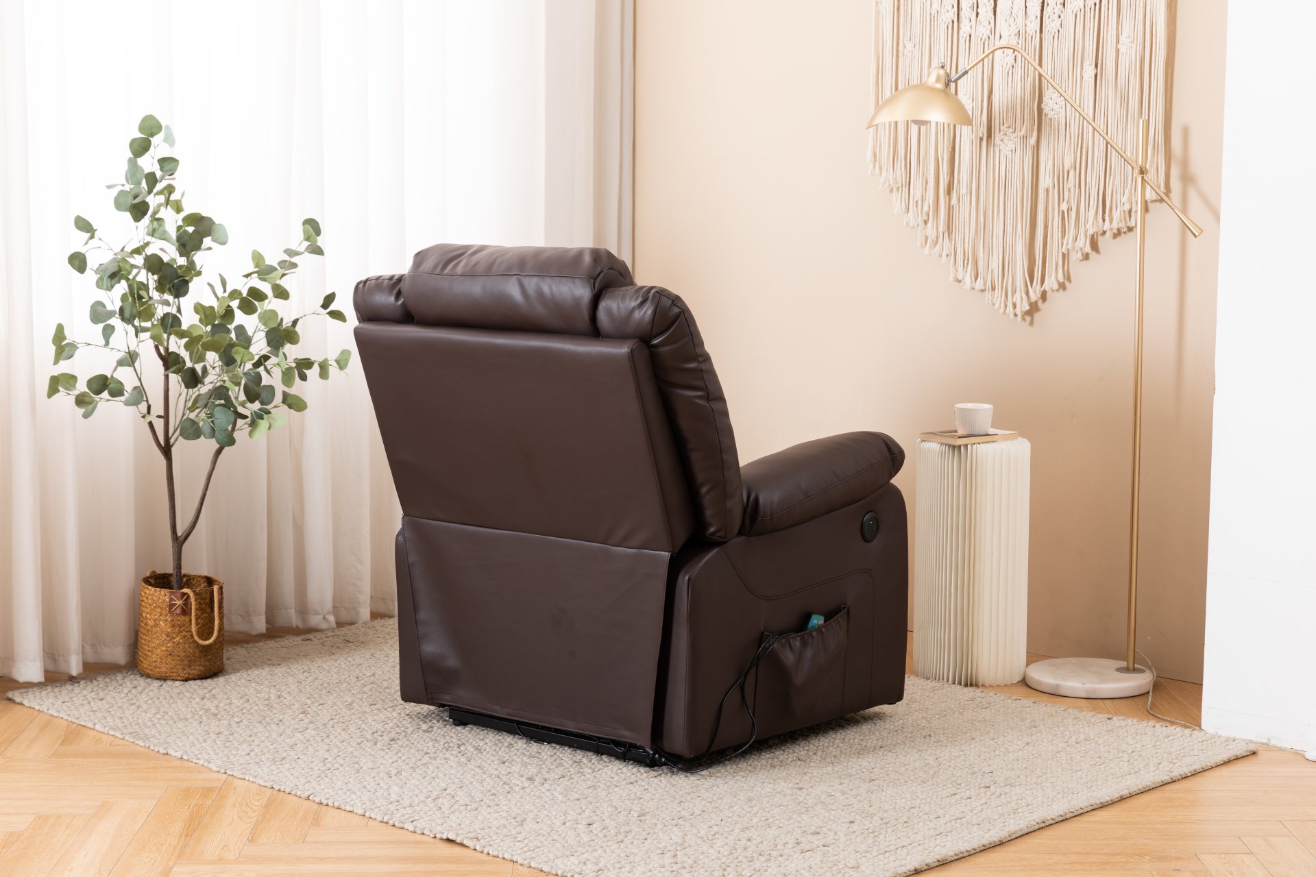 Electric Power Massage Recliner Chair - Dark Brown - Image 20