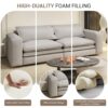 King Size Sleeper Sofa Bed, Pull Out Sofa Bed, 3 In 1 Convertible Sleeper Sofa, 3 Seat Couch With 2 Lumbar Pillows For Living Room - Light Gray - Image 12