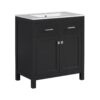 30" Bathroom Vanity With Sink And Soft Close Doors - Black - Image 11