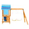 Outdoor Swing Set 3 In 1 Children's Playset With Slide, Swings, And Climber For Garden, Backyard, Playground - Blue - Image 16