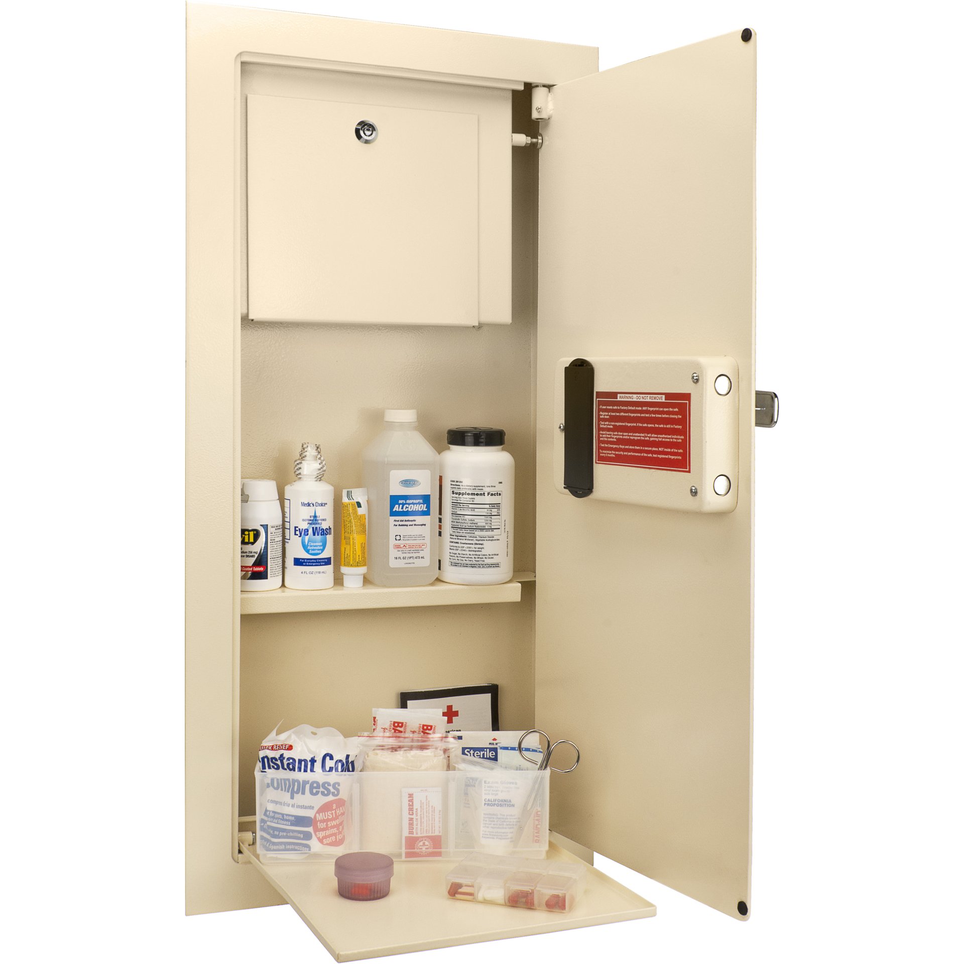 0.82 Cubic Ft Biometric Wall Safe - Beige - Image 7