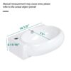 Rectangle Wall Mount Bathroom Sink & Single Faucet Hole - White - Image 3