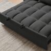 Modern Convertible Velvet Loveseat Futon Sofa With Sleeper Bed Function - Black - Image 10