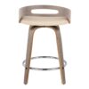 Cassis - Mid-Century Modern Fixed Height Counter Stool With Swivel With Round Footrest (Set of 2) - Light Gray / Cream - Image 5
