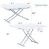 Modern Minimalist Multifunctional Lift Table With Metal Legs - White / Silver - Image 3