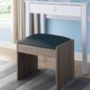 Vanity Cushioned Stool Chair Dark Brown - Image 2