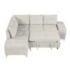 Versatile L Shaped Sofa Bed With Storage, Cup Holders, USB Ports Chenille - Beige - Image 12