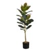 Artificial Plant, 40" Tall, Rubber Tree, Indoor, Faux, Fake, Floor, Greenery, Potted, Real Touch, Decorative - Green / Black - Image 6