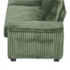 Modern 4 Seater Corduroy Sofa With USB Ports, Hidden Storage Arms, Flip Top Cup Holders - Green - Image 10