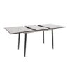 Modern Extendable Dining Table And Chair Set, Elegant Table Chairs, Metal Base - Gray / White - Image 19