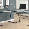 Corner Computer Desk L Shape For Home Office - Black - Image 3