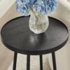Ranlo - Round Accent Table With Geometric Legs - Black - Image 9