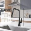 Professional Kitchen Faucet With 3 Function 360 Sprayer And 1 Touch Switching - Matte Black - Image 3