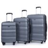 Expandable 3 Piece Luggage Sets Pc Lightweight & Durable Suitcase With Two Hooks, Spinner Wheels, Tsa Lock, (21/25/29) - Gray - Image 4