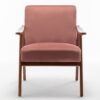 Accent Chair, Classic Mid Century Modern For Extra Seating - Rose - Image 4