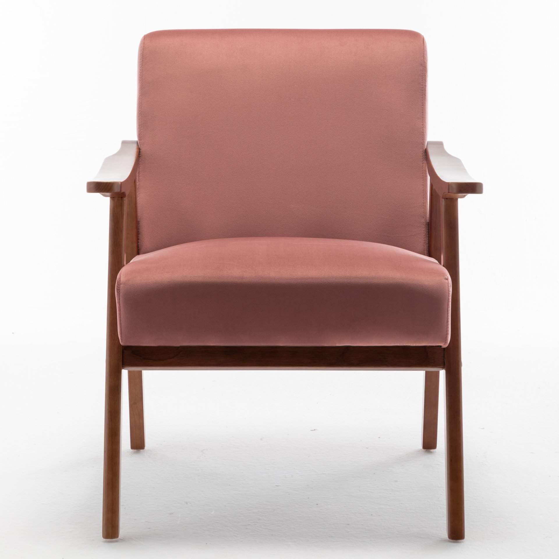 Accent Chair, Classic Mid Century Modern For Extra Seating - Rose - Image 4