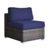 5 Person Outdoor Sectional Sofa Set With Frame And Glass Table - Espresso - Image 7