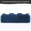 Full Compression Sponge Modular Chenille L Shape Sectional Sofa With High Density Foam, Spacious And Comfortable - Navy Blue - Image 11
