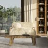 Enchante - Sheepskin Accent Loveseat - Taupe / Natural - Image 10