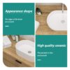 Vessel Oval Bathroom Sink - White - Image 6