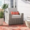Patio Chair With Cushions Durable Construction - Gray Mix - Image 5