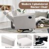 Modern Upholstered Rocker Nursery Chair Plush Seating Glider Swivel Recliner Chair - Beige - Image 7