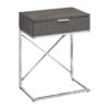 Accent Side Table, Storage Drawer, Modern - Gray - Image 8