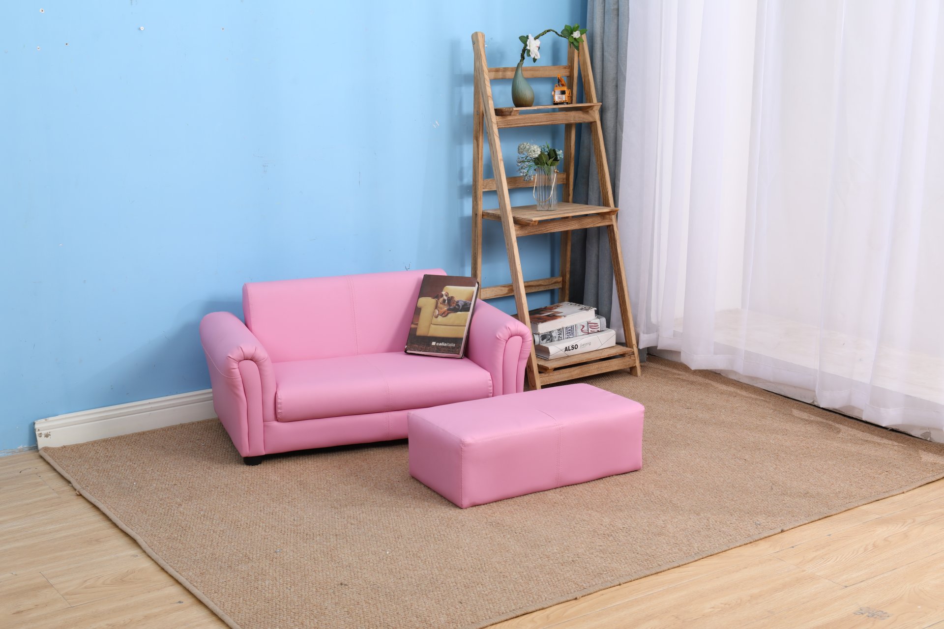 Kids Club Chair Sofa / Sectional And Ottoman - Pink - Image 19