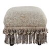 Fiona - Accent Footstool Ottoman - Silvery Blue Beige Paisley - Image 5