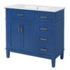 Bathroom Vanity With Sink, Soft Close Doors, Construction - Blue - Image 12