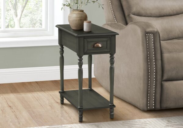 Accent Table, 2 Tier, Storage Drawer, Traditional - Green