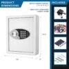 48 Keys, Key Cabinet Digital Keypad Wall Safe - White - Image 6