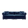 3 In 1 Pull Out Sofa Bed, King Size Sofa Bed, 3 Seater Sofa With Movable Ottoman, Tufted Design, Suitable For Living Rooms - Blue - Image 19