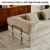 Convertible Sleeper Sofa Bed With Cylindrical Pillow, Floor Sofa Lounge Couch For Living Room - Beige - Image 6