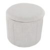 Lindsey - Contemporary / Glam Folding Storage Ottoman - Cream - Image 4